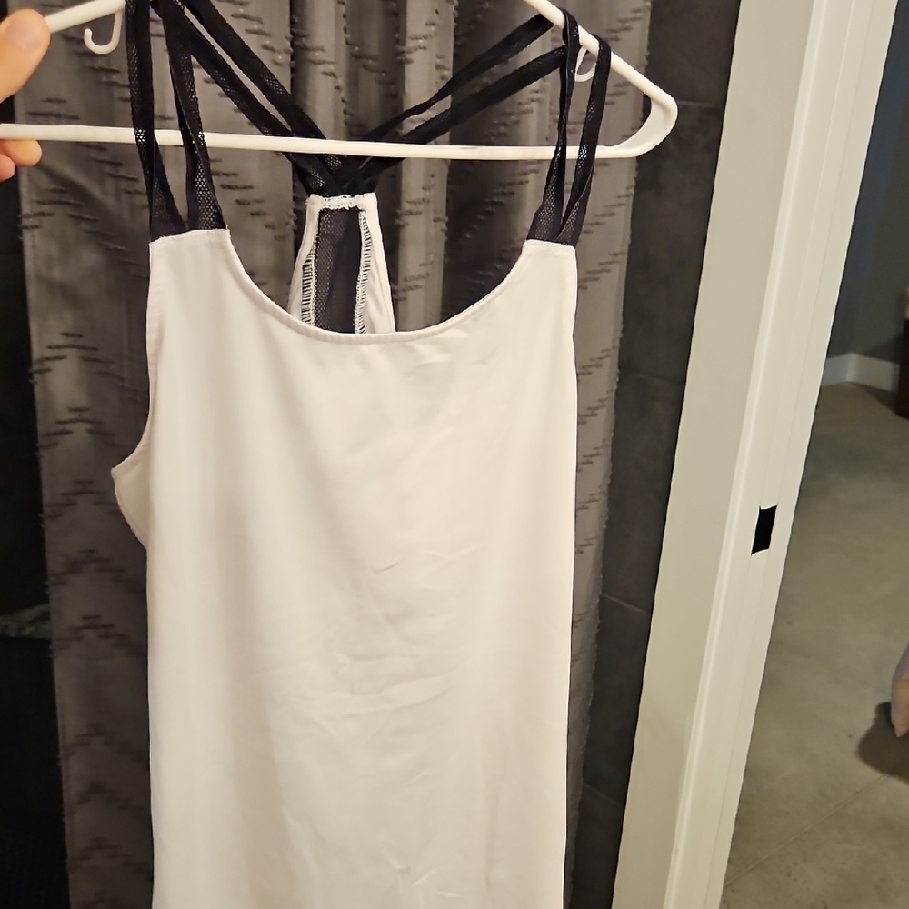 White and Black Strappy Tank Top